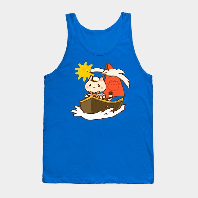 Sailor Cat Tank Top by vooolatility